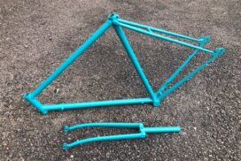 Cadre de vélo turquoise RAL 5018 mat