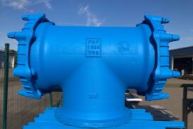Pompe d'adduction d'eau en fonte thermolaquée en RAL bleu 5014